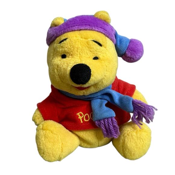 Vintage Mattel Arcotoys Star Bean Plush Winter Winnie The Pooh Bear - Picture 2 of 9